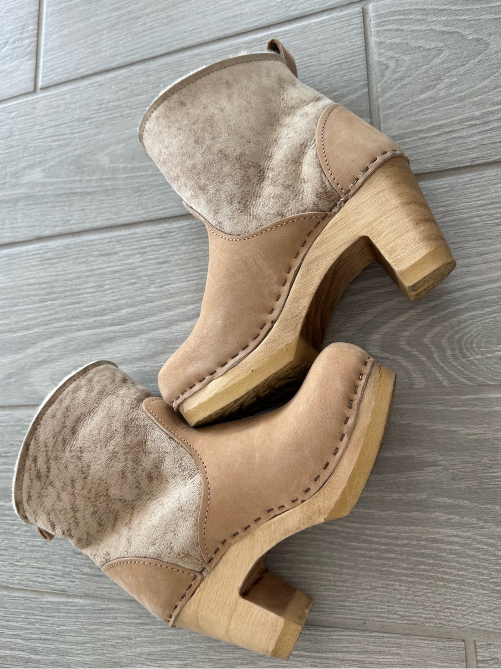 NO 6 Sherpa Clog Ankle Boots Size 35 GUC